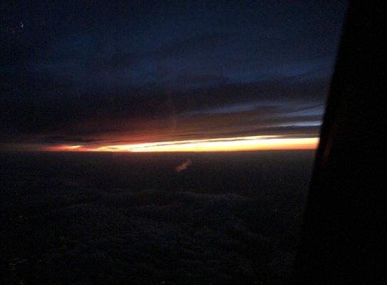 Beautiful sunset viewed from the air