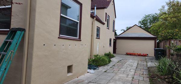 Cellulose Blown-In Insulation through Stucco