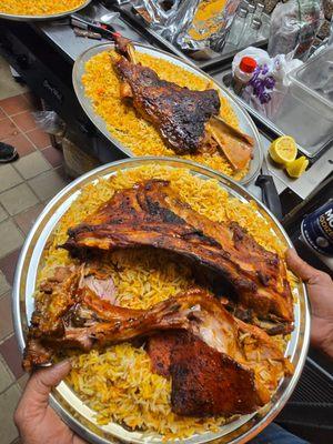 Special order lamb leg and quarter.