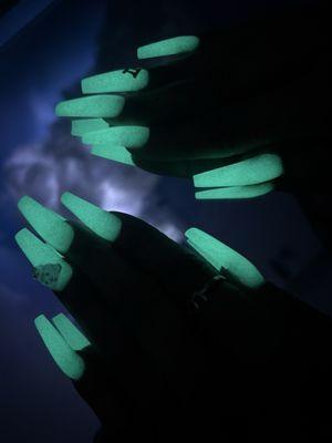 All her acrylic glow in the dark