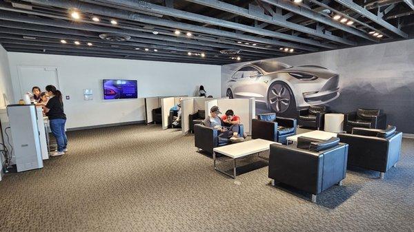 lounge chairs in the Tesla Lounge