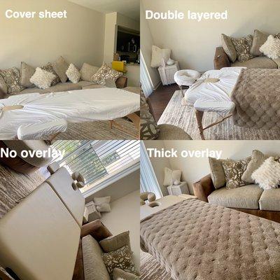 How do you prefer your table served during your massage?