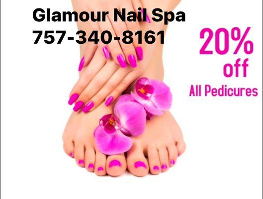Special Promotion this month, 20% off all pedicures. Take advantage of this deal especially Valentines Day.