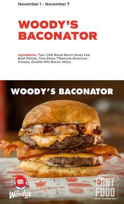 Screenshot of L'il Woody's Baconator ad (11/7/22)