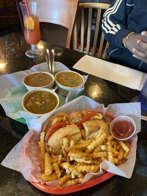 Sample triple & Shrimp po boy