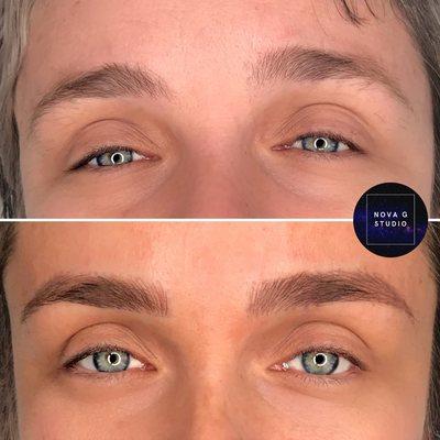 Amazing transformation! Kept these brows fluffy, created balance and framed her beautiful face!