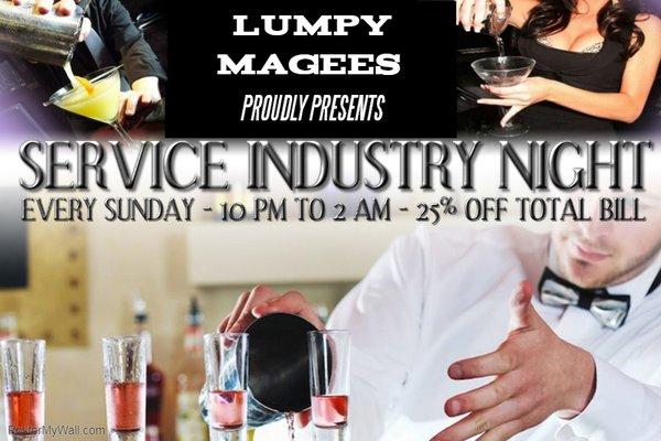 Lumpy Magees: Service Industry Night