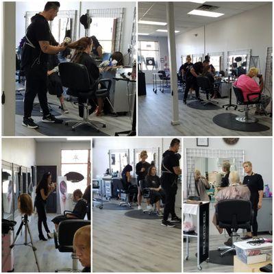 Students learn Hands on providing all types of hair services