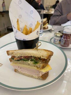 Half of the club sandwich meal