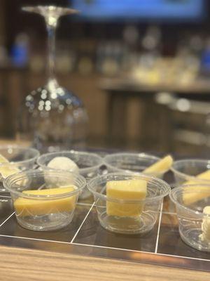 Some of the amazing Boars Head cheeses we tasted