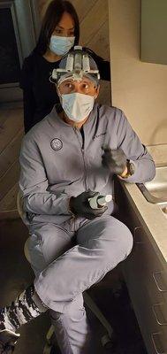 Doctor O'Neal in the lab