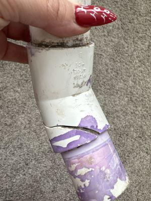 Broken pipe right at the fitting
