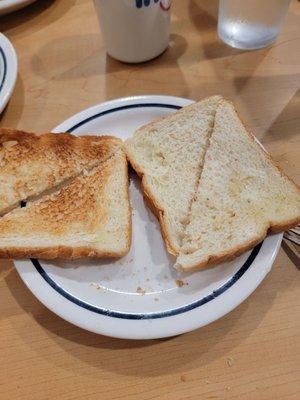 Only 1 piece was toasted