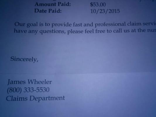 this shows what they sent me to repair several gouges in the metal of the side of my car. $53. YEP.