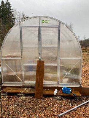 The door lock is very hard to use, so I have to keep it close with a 2*6. Windlows comes apart, screws needs to be tightened often.