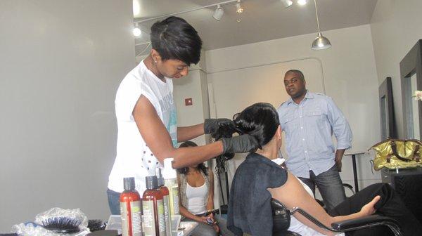 Keratin Smoothing Treatment being applied