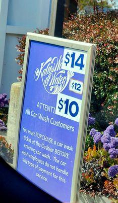 NEW CARWASH PRICES, UP $2