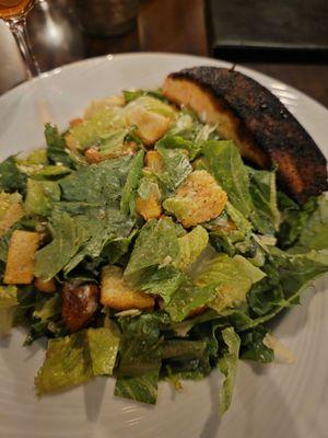 Caesar salad + blackened salmon
