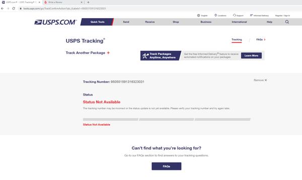 Screenshot of tracking number that was supposed to be evidence of the check that was mailed on 11/15. Postoffice has not received.