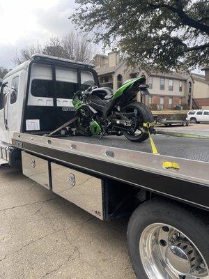 Safely securing a motorcycle