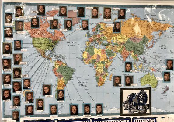 ODU Swimmers around the world