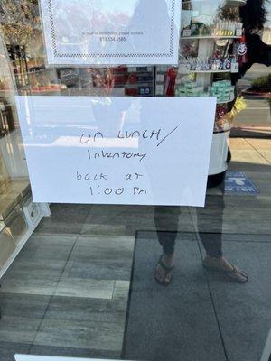 I think only one person works there . Best call before you go