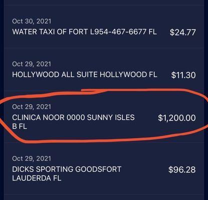 Credit card transaction, not Nora but Noora?