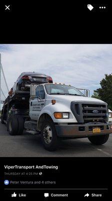 We moved some vehicles from Indianapolis to Long Island but made one stop in Staten Island in front of the Verrazano bridge