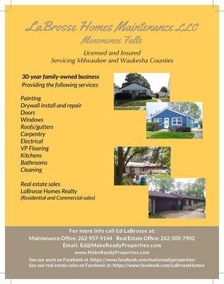LaBrosse Homes Maintenance and Realty