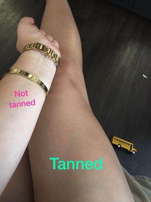 I tanned my legs only this time, what a difference!!!!!!! Love the color! :)