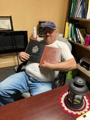 EHS made Jim Bell's Day.  Jim works with Liveability in Elkins.  EHS donated to him two yearbooks he lost several years ago.  Thank you :)