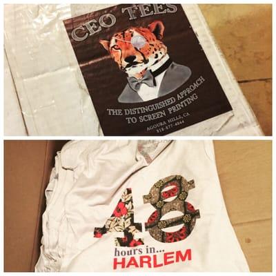 We use CEO Tees every year for our annual event, 48Hours In... Harlem! From CA to NYC... This is the company to use!