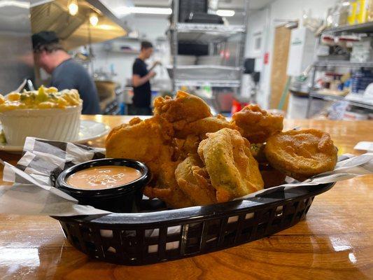 Our beer battered fried pickles