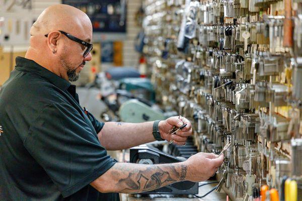 James is locating the right key for a customer. We have all the keys you may need.