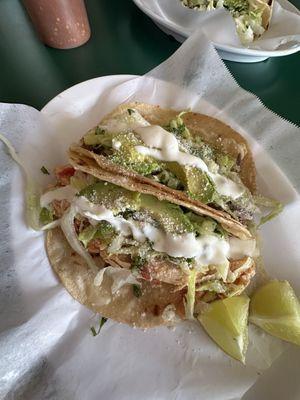Chicken and carne asada tacos