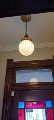 new mudroom light in a room that had no lighting, with no attic access above it