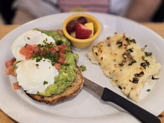 Poached avocado toast
