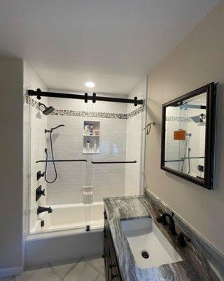 Barn door sliders in Matte Black