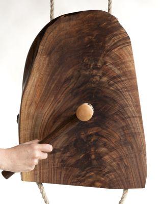 A Zen Han in flame black walnut, handmade in our studio by practitioner-artists. Essentially a hanging wooden bell used in homes and temples