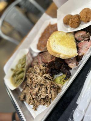 3 Meat Plate (Pulled Pork, Brisket & Rib Tips) - yum!