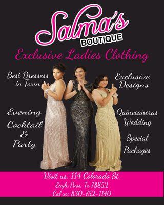 When you decide to wear a Salma's Boutique Evening Gown to your next event, you can check off, "Be the most striking person in the room" on