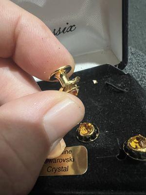 This is what the studs looked like after trying to push them through the exterior button hole.