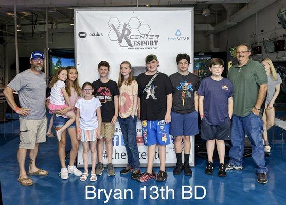 Celebrating a teenage birthday party with family and friends. Happy 13th Birthday Bryan!!!