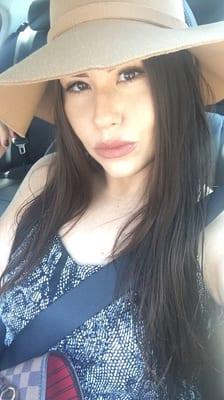 Before and after photos of the hat. The picture of me wearing the hat is before I brought it to her.