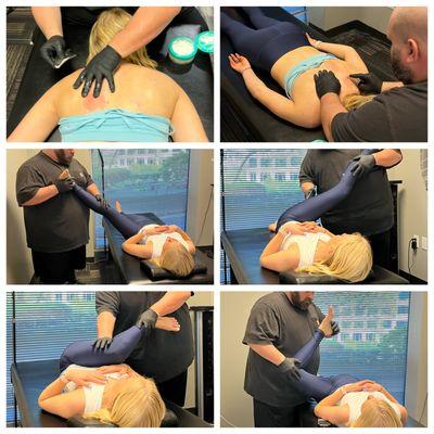 Showing my technique for fascial Stretch therapy