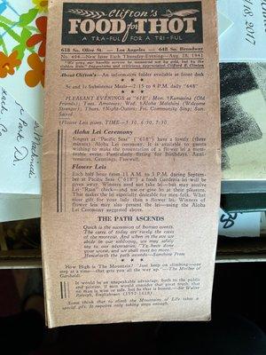 Found this in my grandmother's stuff August 28, 1941