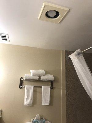 I love a bathroom with a heat lamp in the ceiling.