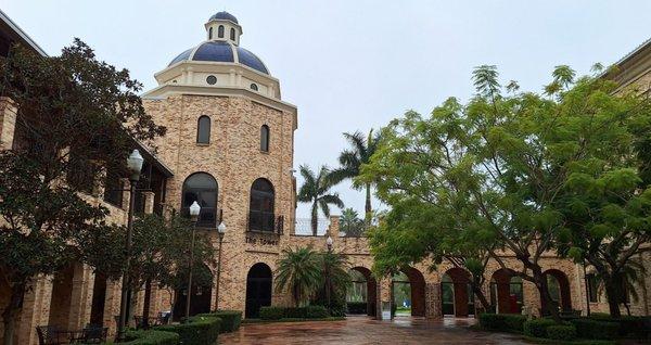 This is called "the Tower," sits beyond and between Main West and East, and has wonderful brick craftsmanship and a tiled dome and cupola.