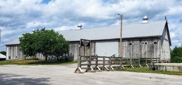 View of Festhalle Barn
