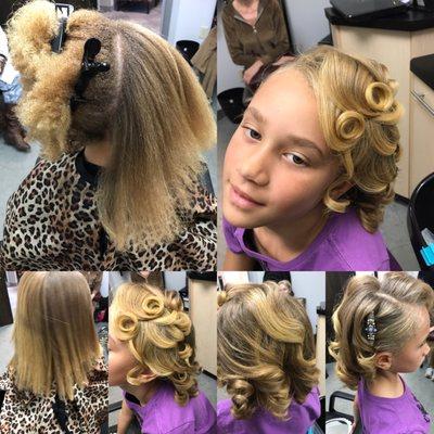 Pin Curls for Little Girls
